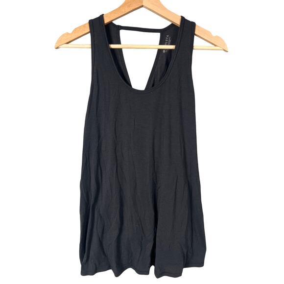 Athleta Women Tank Top Size Large Ribbed Draped Scoop Neck - Picture 1 of 6